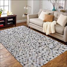 abstract patchwork leather area rug