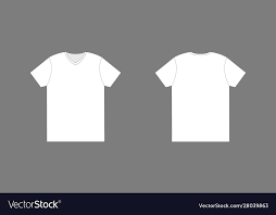 t shirt template flat v neck white