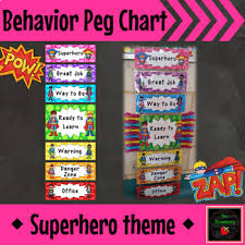 Superhero Behaviour Behavior Reward Peg Chart Clip Chart