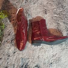 Dark Red Unisa Patent Leather Boots Size 41 11