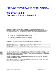 9 00 Peoplesoft Payroll Tax Update 12 D