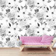 Hd wallpapers and background images. Black And White Flower Wallpaper Large Flower Floral Wallpaper Wall Decals Removable Wallpaper Wall Murals Just For You Decals