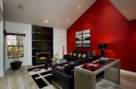 Red Living Room Decor Red Accent Wall