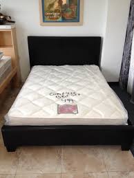 platform bed and plush mattress