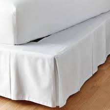 Box Pleat Solid Ivory Queen Bed Skirt