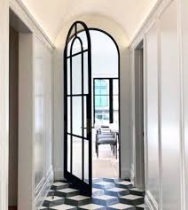 Design Wrought Iron Arch Glass Door