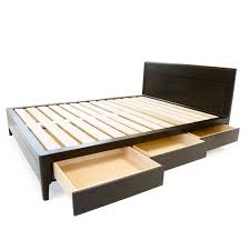 Ebonized Black Walnut Storage Bed Solid