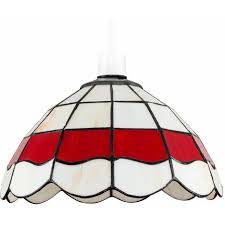 Vintage Pendant Light Shade Cream Red