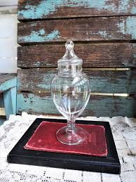 Vintage Glass Jar Pedestal Ginger Jar