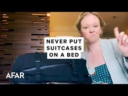 your suitcase on the bed