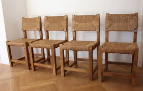 french dining chairs, 1950s, set of 4