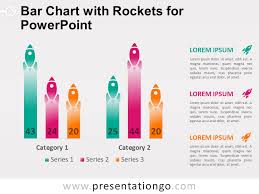 Bar Chart With Rockets For Powerpoint Presentationgo Com