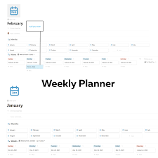 weekly planner notion template
