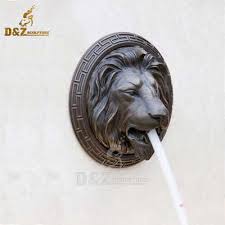 Bronze Lion Head Wall Water Fountain