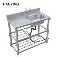 One side of the sink (typically the side facing the kitchen) is flattened and the opposite side (where the faucet sits) is rounded. 100 50 80cm New Single Bowl Stainless Steel Kitchen Sink For Hotel Restaurant School Outdoor Kitchen Sink Kitchen Sinks Aliexpress