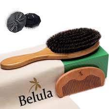 belula organic boar bristle hair brush