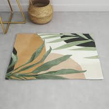 abstract art tropical leaves 4 rug by