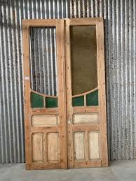 antique doors in wood and glass set of
