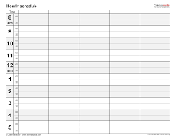 free hourly schedules in pdf format