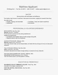 Resume Examples Waitress Bartender Beautiful Collection Waiter
