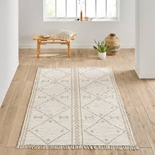 lovas graphic flat woven herbarium and recycled fibre rug natural