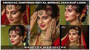mughal bridal makeup look created on