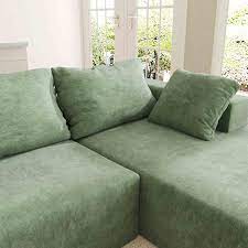 J E Home 121 95 In W Armless 3 Piece Teddy Velvet Modular 6 Seater Free Combination Sectional Sofa In Black Green