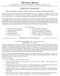 Personal Trainer Resume Objective Personal Trainer Resume