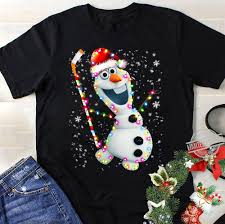 Santa Olaf Hockey Christmas Light Shirt