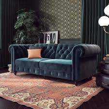 finnley velvet upholstered sofa futon