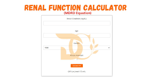 Renal Function Calculator Dose