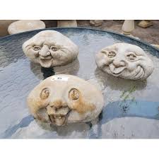 Concrete Silly Moon Faces Garden Ornaments