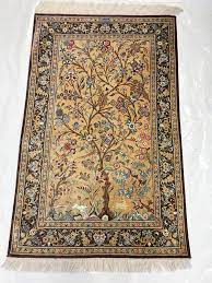 traditional rug persian ghom silk tree