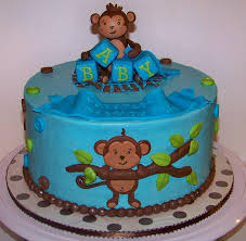 monkey baby shower decorated cake by