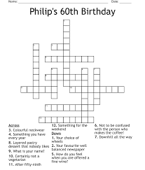 philip s 60th birthday crossword wordmint