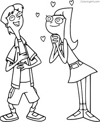 Jeremy with Candace Coloring Page - ColoringAll