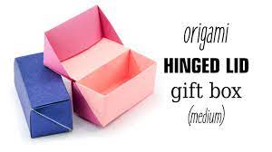 origami hinged gift box tutorial