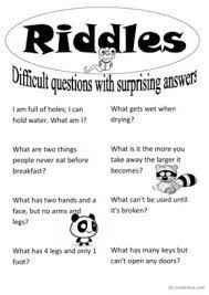146 riddles english esl worksheets pdf