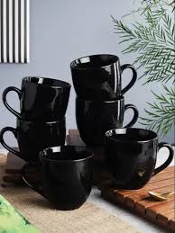 black ceramic plain coffee mug for office