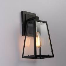 Vintage Loft Black Iron Square Lantern Glass Indoor Porch Wall Lights Sconces Ebay