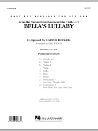 Print and download bella's lullaby sheet music from twilight movie arranged for treble clef instrument or piano. Eric Wilson Bella S Lullaby From Twilight Full Score Sheet Music Notes Chords Film Tv Partiture Orchestra Download Printable Pdf 283299