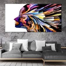 Colorful Abstract Face Canvas Wall Art