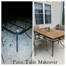 Patio Table Makeover Shattered Glass