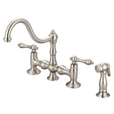 bridge style kitchen faucet with side