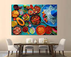mexican food mix background canvas art