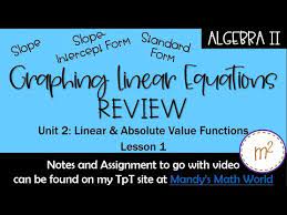 algebra 2 graphing linear equations