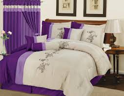 Lavender Purple Beige Comforter Set