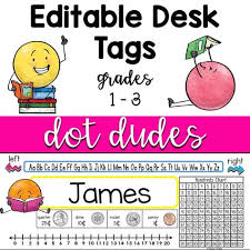 Editable Student Desk Tags Grades 1 3 Star Products