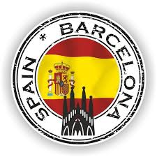 Spain Barcelona Seal Sticker Round Flag