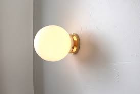 Wall Sconce Lamp Brass Flush Mount